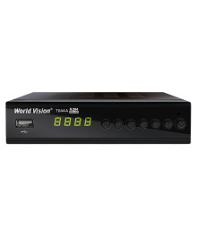 Цифровая TV приставка (DVB-T2) World Vision T644A FM (дисп, кноп, мет, обуч пульт, T2+C, IPTV, AC3)