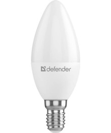 Эл. лампа светодиодная Defender LED-С37 -8W/865/E14(свеча, холодный дневной)уп.1шт
