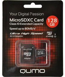 Пам.MicroSDXC,128Gb QUMO (Class 10 UHS-I U3, Pro seria 3.0, сверхскор) 90/70 МБ/с, адапт, красн упужаем в Красноярск, Иркутск, Якутск, Кызыл, Улан-Уде, Хабаровск, Владивосток, Комсомольск-на-Амуре.