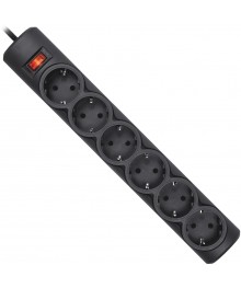сет/фильтр DEFENDER DFS 151 1,8 м черн.  (6 розеток)