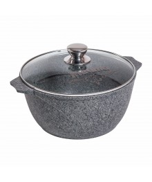 Мечта Кастрюля литая 6л АП Premium Grey со стекл крышкой арт 46901 (4) доставкой - Новосибирск, Новокузнецк, Горно-Алтайск. Низкие цены, большой ассортимент посуды оптом
