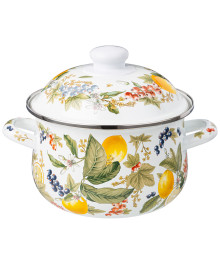 Кастрюля AGNESS Фруктовая  Корзина 2,0 Л 18*11 СМ 934-581 эмалированная с эмаль крышкой