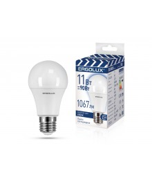 Эл. лампа светодиодная Ergolux LED-A60-11W-E27-6K (ЛОН 11ВтE27 6500K 220-240В,аналог 90Вт) 10шт/уп.нецк, Ленинск-Кузнецк, Барнаул, Горно-Алтайск, Бийск и др. Большой каталог светодиодных ламп оптом.