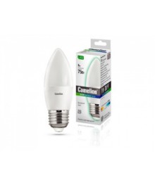 Эл. лампа светодиодная Camelion LED-C35- 8W-/865/E27 (Свеча 8Вт 220В, аналог 75Вт) уп.1/10/100нецк, Ленинск-Кузнецк, Барнаул, Горно-Алтайск, Бийск и др. Большой каталог светодиодных ламп оптом.