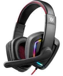 гарнитура Defender Quake  LED,черн игровая проводн 2м кабель