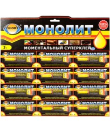 Суперклей секундный AVIORA-МОНОЛИТ 3 г, на листе, (12шт. /288) 403-001 оптом с доставкой по Дальнему Востоку. Клей секунда оптом по низкой цене со склада в Новосибриске.