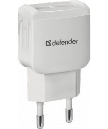 сет/адаптер UPA-22 - белый 2 порт USB, 2.1A  DEFENDERUSB Блоки питания, зарядки оптом с доставкой по России.