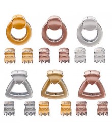 Заколка-краб для волос, 3шт, пластик, металл, 2 дизайна: 3,5x4см/1,5см, 6 цветов 324-116Заколки оптом с доставкой по Росии. Резинки для волос оптом - купить заколки оптом