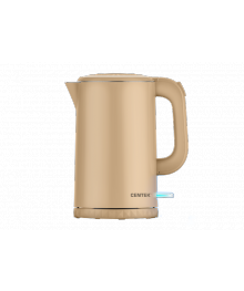 Чайник  Centek CT-0020 бежевый (металл 1.7л, 2200W, бесшовная колба, двойные стенки) 4/упибирске. Чайник двухслойный оптом - Василиса,  Delta, Казбек, Galaxy, Supra, Irit, Магнит. Доставка