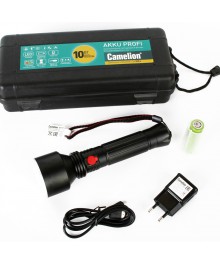 Фонарь  Camelion  E163 (аккум 3,7В, черный, T40 LED, 10Ватт, 3реж., алюминий, бокс)ари Camelion оптом. Большой каталог фонарей Camelion оптом по низкой цене со склада в Новосибирске.