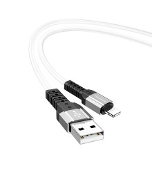 Кабель USB - 8pin BOROFONE BX64 белый (2.4А, для iPhone 5/6/7) 1м силикон
