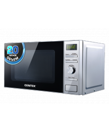 Микроволновая печь Centek CT-1586 сталь (700W, 20л, 6 реж, тарелка 245 мм , таймер, подсветка)ск-Кузнецк, Барнаул, Горно-Алтайск, Бийск и др. Большой каталог микроволновок оптом по низкой цене.