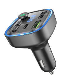 Авто FM модулятор +АЗУ Borofone BC48 (2USB+1Type-C QC3.0 18W)