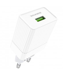 Блок пит USB сетевой  BOROFONE BA47A, QC3.0, 1хUSB-А, 3А, белый