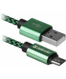 Кабель USB08-03Т PRO USB 2.0 зеленый, AM-MicroBM, 1м, 2,1А DEFENDERВостоку. Адаптер Rolsen оптом по низкой цене. Качественные адаптеры оптом со склада в Новосибирске.