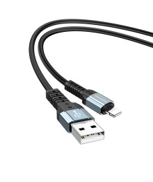 Кабель USB - 8pin BOROFONE BX64 черный (2.4А, для iPhone 5/6/7) 1м силикон