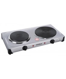 Электроплитка Supra HS-210 2-е чугунные комфорки по 1000Вт, нерж корпусплитки оптом с доставкой в Новосибирске. Большой каталог лектропечек, духовок оптом по низкой цене.