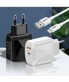 Блок пит USB сетевой Орбита OT-APU62 Белый с TYPE-C/USB + кабель TYPE-C 1,2м (PD+QC3.0,20Вт)