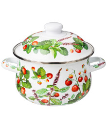Кастрюля AGNESS Фруктовая  Корзина 2,0 Л 18*11 СМ 934-561 эмалированная с эмаль крышкой