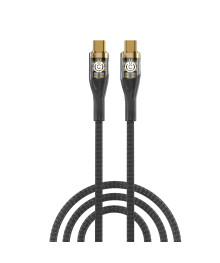 Кабель Type-С - Type-C ВСЁГАЗИН Techno, 1м, Быстрая зарядка 3А, PD 65W, нейлон, черный