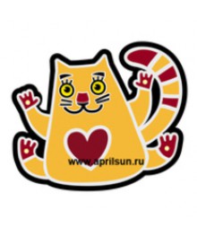 Стикер на авто серия "Angry cats" Кот с сердцем Новокузнецк, Горно-Алтайск. Низкие цены, большой ассортимент. Автоаксессуары оптом по низкой цене.