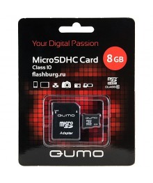 Пам.MicroSDHC, 8Gb QUMO (Class 10) + переходник SD, чёрно-красн картон упаковкаужаем в Красноярск, Иркутск, Якутск, Кызыл, Улан-Уде, Хабаровск, Владивосток, Комсомольск-на-Амуре.