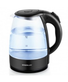 Чайник ERGOLUX ELX-KG03-C02 черный , стеклянный, 1800 Вт, 1,8л, 220-230В (6/уп)ирске. Отгрузка в Саха-якутия, Якутск, Кызыл, Улан-Уде, Иркутск, Владивосток, Комсомольск-на-Амуре.