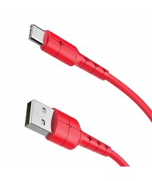 Кабель USB - TYPE C  HOCO X30 Star  1.2 метра, 2A, ПВХ, индикатор, красный