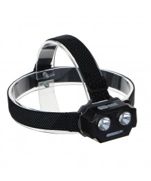 Фонарь ЕРМАК налобный, 2 P30 LED +3 SMD, 5 режимов, 1200мАч, 7,2х4,8х4см, USB кабель, пластик