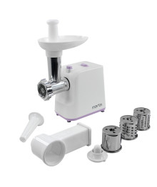 Эл мясорубка MARTA MT-MG2027A белый/лиловый (2500Вт, тёрки, шинк, мет шнек,  реверс, диски 5, 7мм)