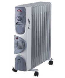 маслянный радиатор Oasis BB-25T (2,5 кВ, 11 секц, + тепловентилятор)лянные обогреватели, тепловентиляторы оптом  в Новосибирске, доставка в регионы. Сушилки для обуви.