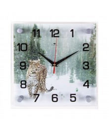 Часы настенные СН 2525 - 045 Снежный барс квадратные (25x25) (10)астенные часы оптом с доставкой по Дальнему Востоку. Настенные часы оптом со склада в Новосибирске.