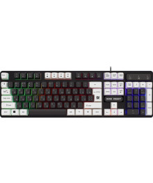 Клавиатура DEFENDER Dark Knight GK-077RU,черн-бел ,104кн радужная