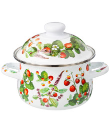 Кастрюля AGNESS Фруктовая  Корзина 1,5 Л 16*10 СМ 934-560 эмалированная с эмаль крышкой