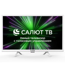 LCD телевизор  Hyundai 24" H-LED24BS5102 Smart Салют ТВ Slim Design белый HD/DVB-T2/C