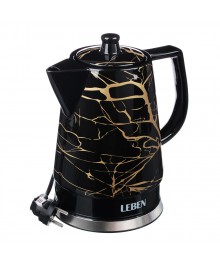 Чайник LEBEN чёрный, керамический, 1,2л, 1200Вт  (8/уп) арт. 291-033ирске. Отгрузка в Саха-якутия, Якутск, Кызыл, Улан-Уде, Иркутск, Владивосток, Комсомольск-на-Амуре.