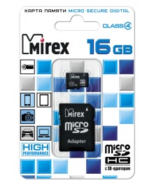 Пам.MicroSDHC,16Gb Mirex (Class 4) + переходник SDужаем в Красноярск, Иркутск, Якутск, Кызыл, Улан-Уде, Хабаровск, Владивосток, Комсомольск-на-Амуре.
