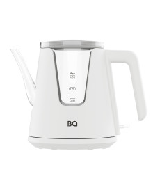 Чайник BQ-KT0046DW Белый, стекло (с носиком, двойные стенки, 1л, 2200Вт,  диск)ирске. Отгрузка в Саха-якутия, Якутск, Кызыл, Улан-Уде, Иркутск, Владивосток, Комсомольск-на-Амуре.