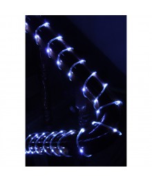 Эл.гирл.  СНОУ БУМ шнур 5м, 50LED, белый, пост.свеч., ПВХ прозр., d5мм, IP65, 220В
