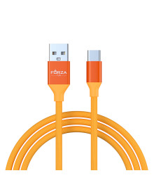 Кабель USB - TYPE C FORZA Лето, 1м, 2А, прорезиненный, 4 цвета, пакет