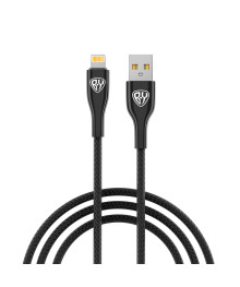 Кабель USB - 8pin Smart, 1м, 2.4A, тканевая оплетка, черный