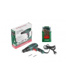 Набор Дрель-шуруповерт Hammer Flex DRL400A + 37077 Набор сверел HammerFlex 202-908  set No8  (29pcsт оптом со склада в Новосибирске. Бензопилы оптом по низкой цене. Бензопилы оптом - высокое качеств