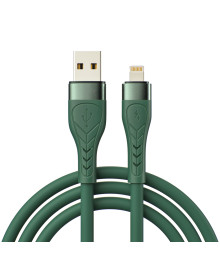 Кабель USB - 8pin KHARITONOV 1 м, 2,4А, Быстрая зарядка QC3.0, зеленый