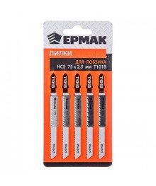 Пилки для лобзика ЕРМАК (HCS EU 75х2,5мм.) T-101В (дер., ламин.,точн.рез.), 5шт.Алмазные диски оптом со склада в Новосибирске. Расхлодники для инструмента оптом по низкой цене.