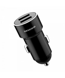 ЗУ в прикуриватель на 2 гнезда USB SENDEM D7 чёрный (3400mA,5V) с доставкой по Дальнему Востоку. Большой каталог авторазветвителей оптом со склада в Новосибирске.