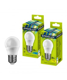 Эл. лампа светодиодная Ergolux LED-G45-7W-E27-4K (Шар 7Вт E27 4500K 172-265В, аналог 60 Вт)нецк, Ленинск-Кузнецк, Барнаул, Горно-Алтайск, Бийск и др. Большой каталог светодиодных ламп оптом.