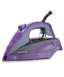 Утюг BRAYER 4001BR, 2600 Вт, керамич, автоотключ. Пар 140 г/м, One temp, антикапля, спрей, самоот