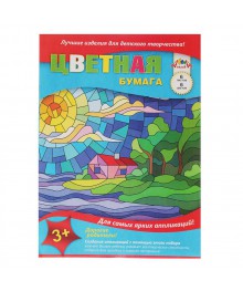 Цветная бумага на скрепке набор 6л, 6 цветов, скрепка,арт.11-406  100шт/уп