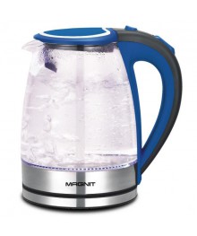 Чайник Magnit RMK-3701  2л., стекло, синийирске. Отгрузка в Саха-якутия, Якутск, Кызыл, Улан-Уде, Иркутск, Владивосток, Комсомольск-на-Амуре.
