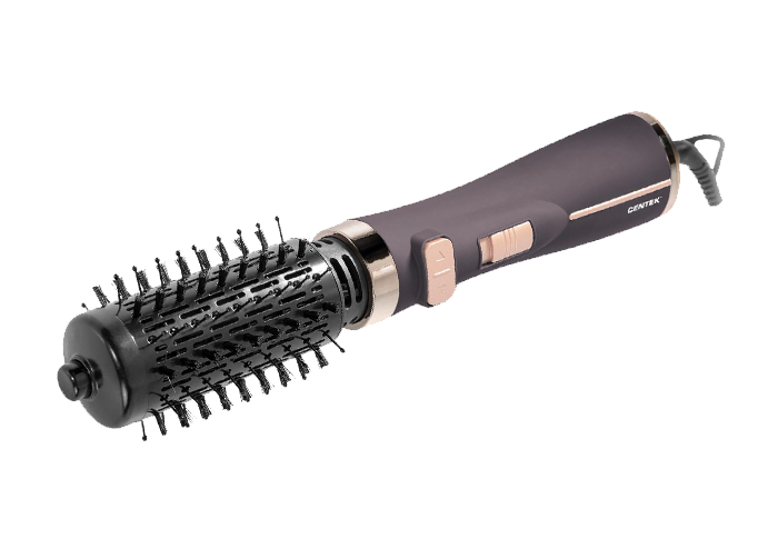 Фен-щетка Centek CT-2061 (золото/чёрный), 1200 Вт, АВТОВРАЩЕНИЕ,  2 скорости, 2 режима